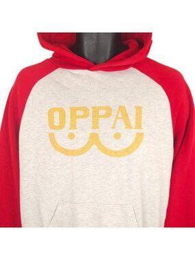 One Punch Man Sweatshirt Hoodie Mens Size Small Red Oppai Saitama Japanese Manga